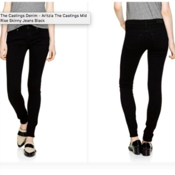 Aritzia The Castings Mid Rise Skinny Black Jeans - Picture 1 of 10